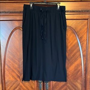 St. John's Bay Black Drawstring Pull-On Midi Skirt